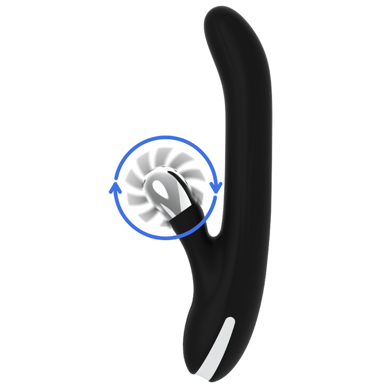 Vibratore Rabbit Black&Silver Bunny Storm — Rotante Multifunzione
