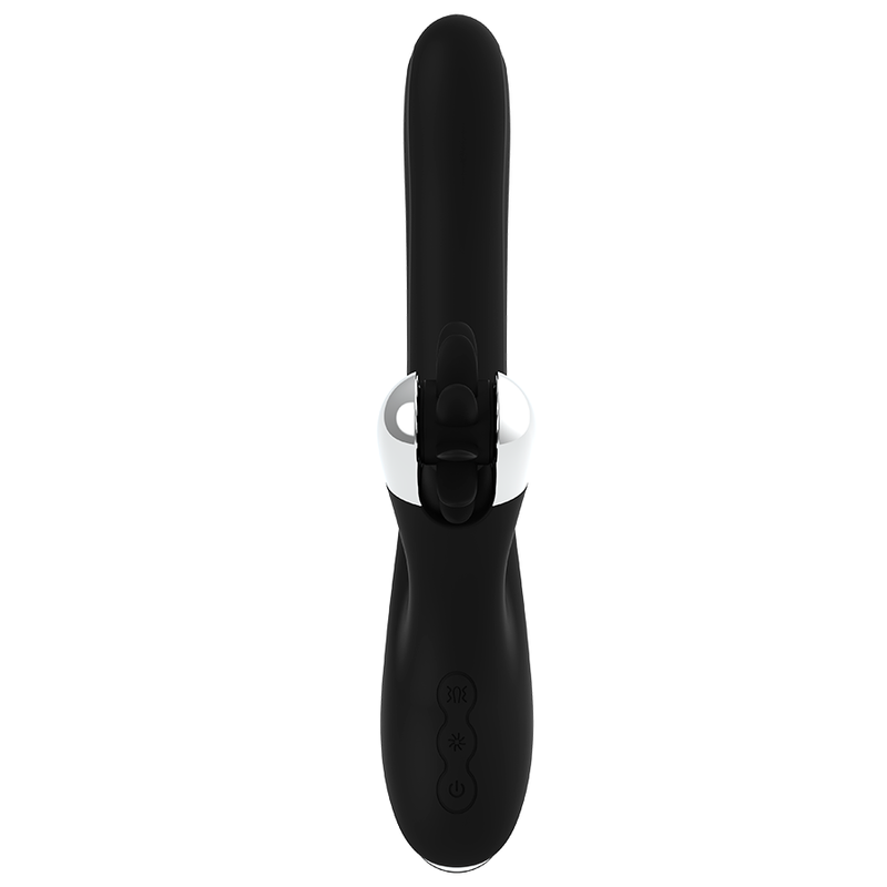 Vibratore Rabbit Black&Silver Bunny Storm — Rotante Multifunzione
