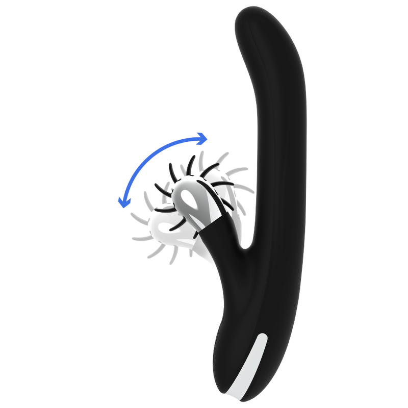 Vibratore Rabbit Black&Silver Bunny Storm — Rotante Multifunzione