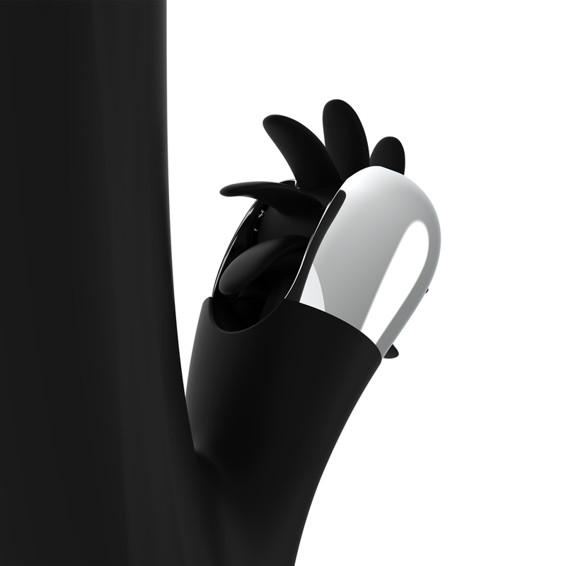 Vibratore Rabbit Black&Silver Bunny Storm — Rotante Multifunzione