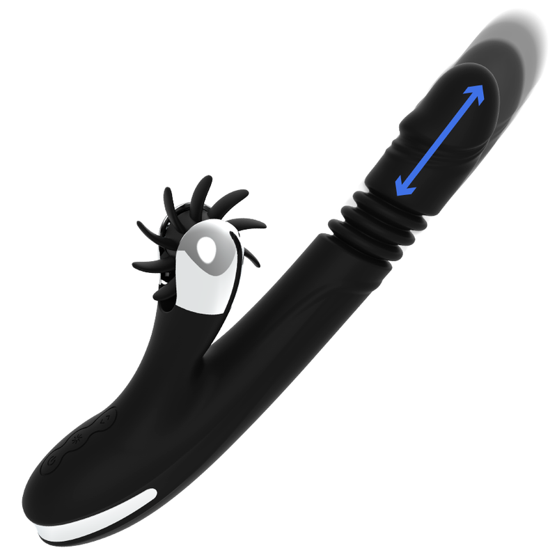 Vibratore Rabbit Black&Silver Vibra — Silicone, Multifunzione