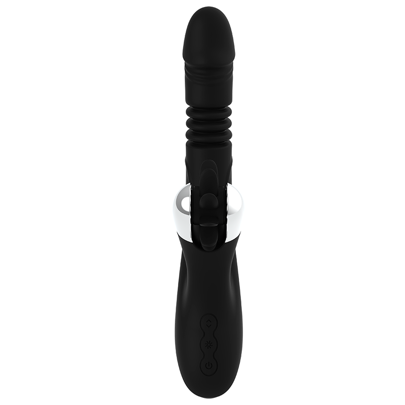 Vibratore Rabbit Black&Silver Vibra — Silicone, Multifunzione