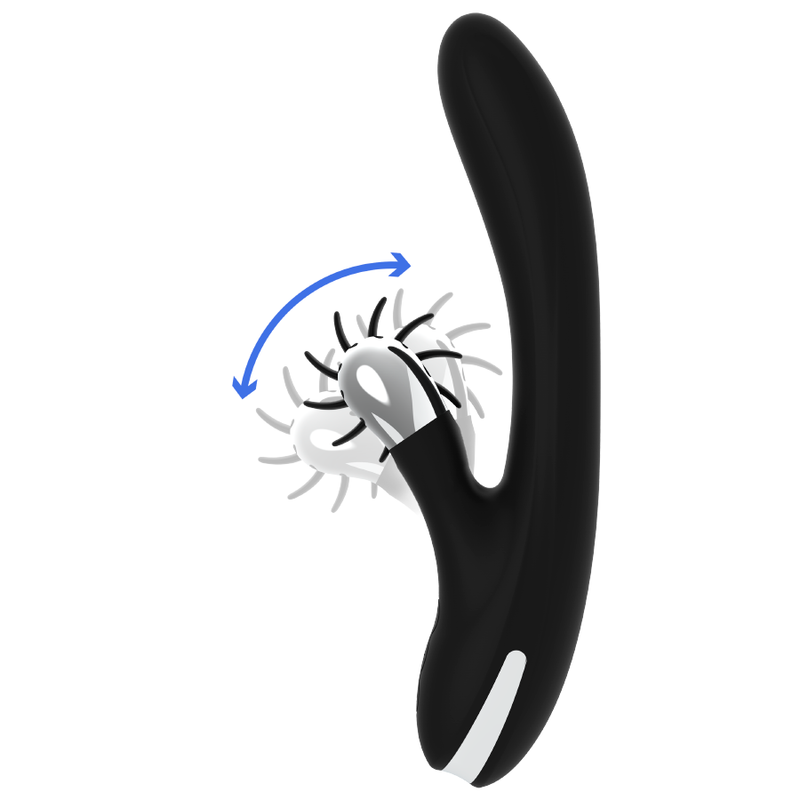 Vibratore Rabbit Black&Silver Vibra Bunny Johnny — Silicone