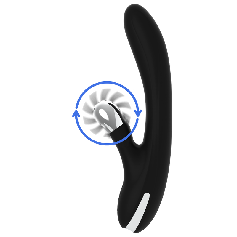 Vibratore Rabbit Black&Silver Vibra Bunny Johnny — Silicone