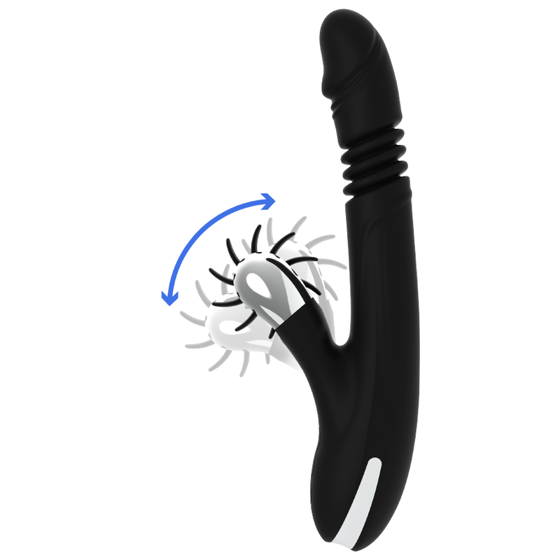 Vibratore Rabbit Black&Silver Vibra — Silicone, Multifunzione