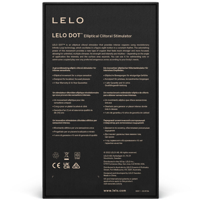Stimolatore Clitoride LELO Dot — Tecnologia Infinite Loop, Lilla