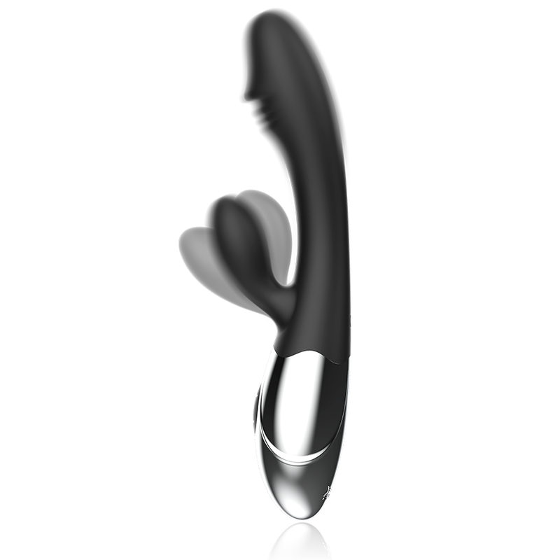 Vibratore Rotante Ricaricabile Black&Silver Kaleb — Silicone