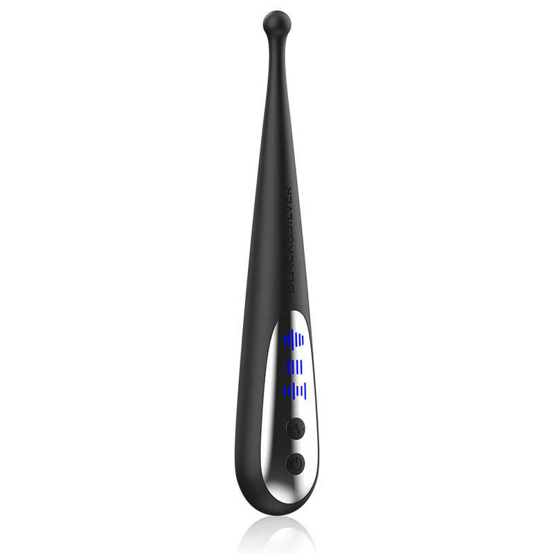 Vibratore Ricaricabile USB Black&Silver Kenneth — Silicone Morbido