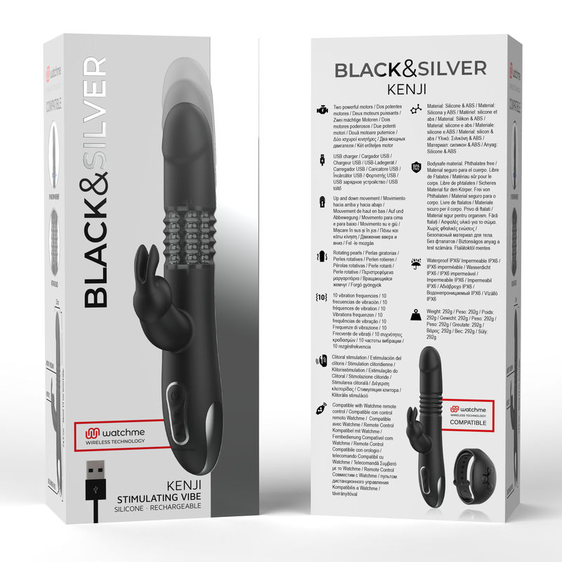Vibratore Stimolante Wireless Black&Silver Kenji — Silicone