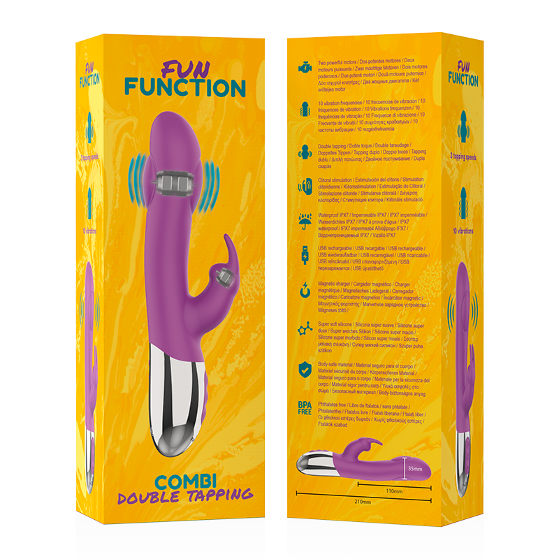 Vibratore Rabbit Doppio Motore Fun Function Combi — Clitoride