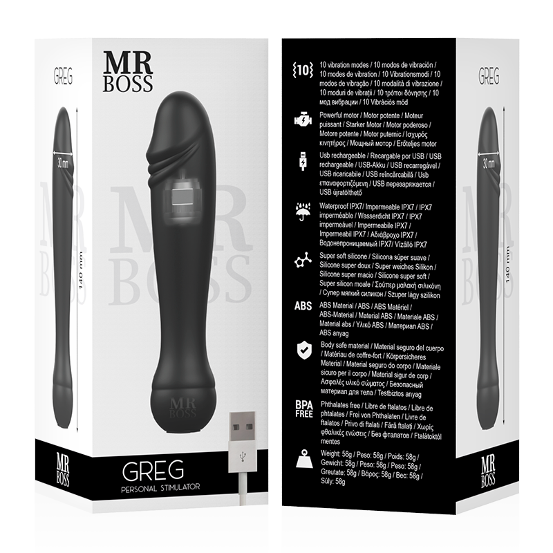 Vibratore con Rotazione Mr. Boss Greg — Silicone, USB