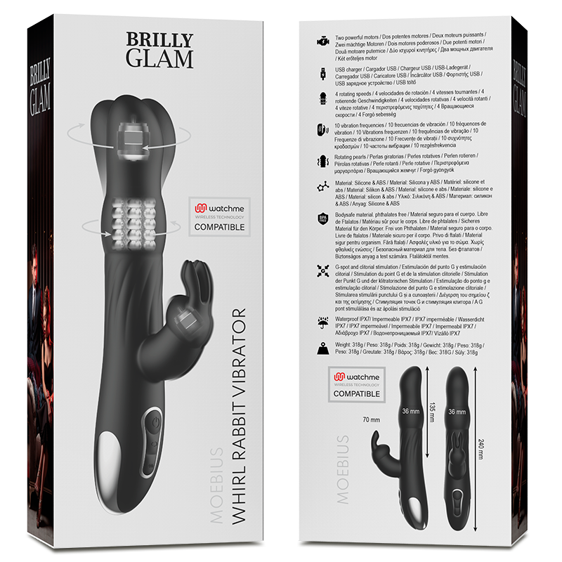 Vibratore Rabbit Telecomandato Brilly Glam Moebius — WatchMe