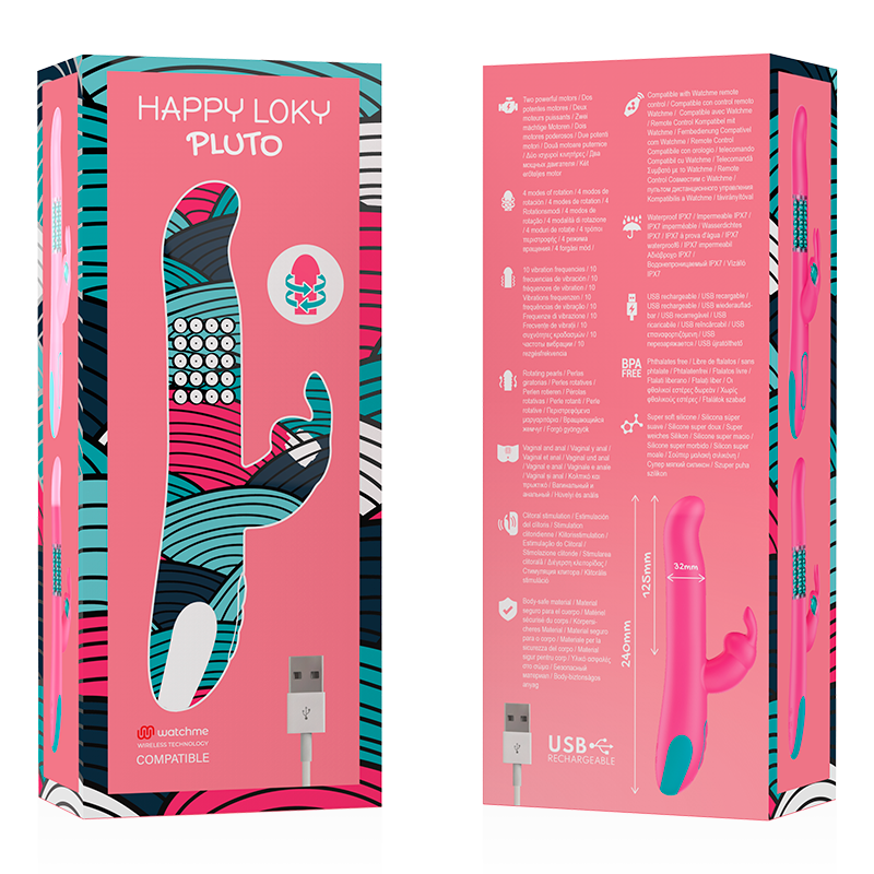 Vibratore Rabbit Rotante Happy Loky Pluto — Wireless WatchMe