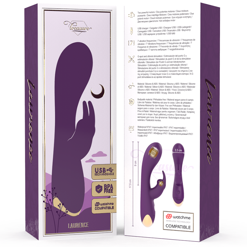 Vibratore Rabbit Wireless Treasure Laurence — Doppio Motore