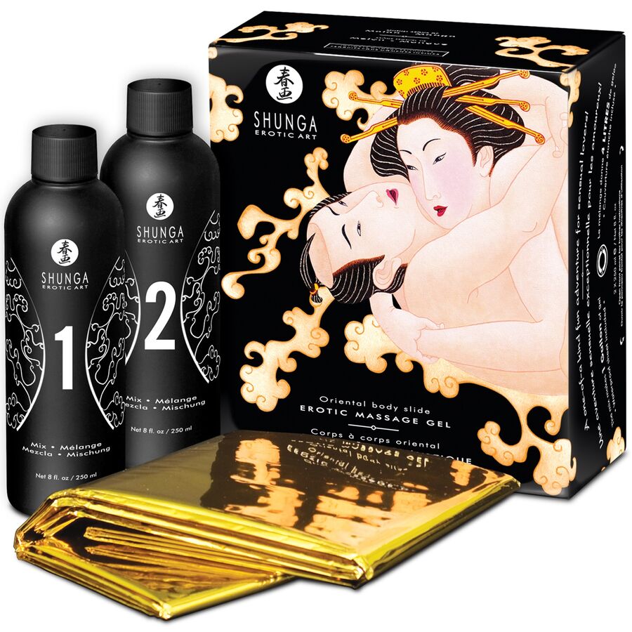 Olio da Massaggio Erotico Shunga — Corpo a Corpo Melone, 500 ml
