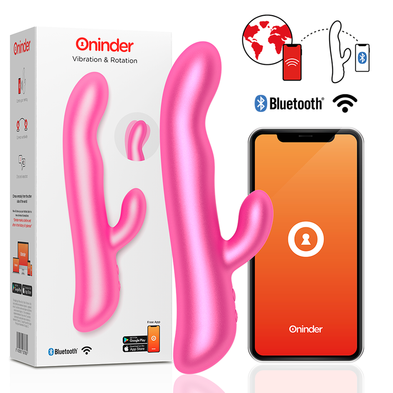 Vibratore Rabbit con Rotazione Oninder Oslo — App, Rosa