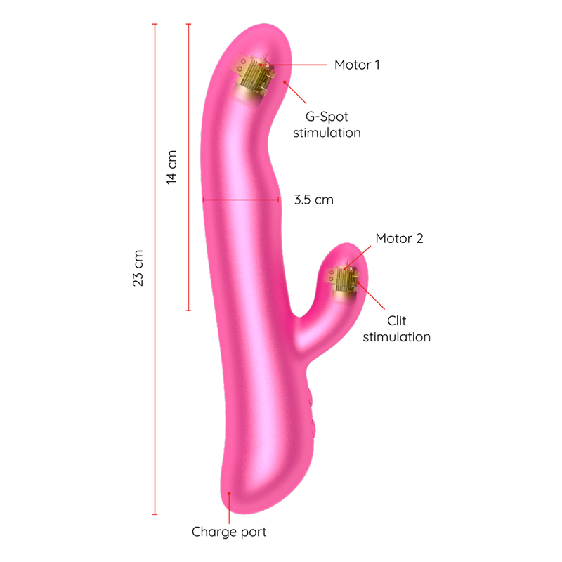 Vibratore Rabbit con Rotazione Oninder Oslo — App, Rosa