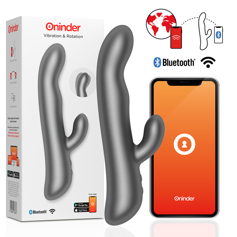 Vibratore Rabbit Vibrante Rotante Oninder Oslo — App, Nero