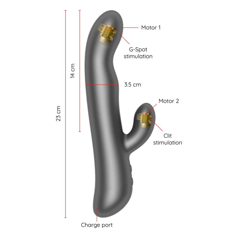 Vibratore Rabbit Vibrante Rotante Oninder Oslo — App, Nero