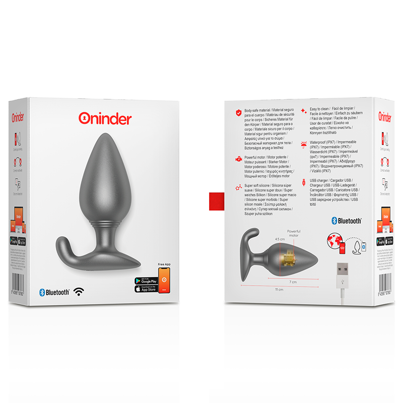 Plug Anale Vibrante Oninder Rio — Controllo App, Nero