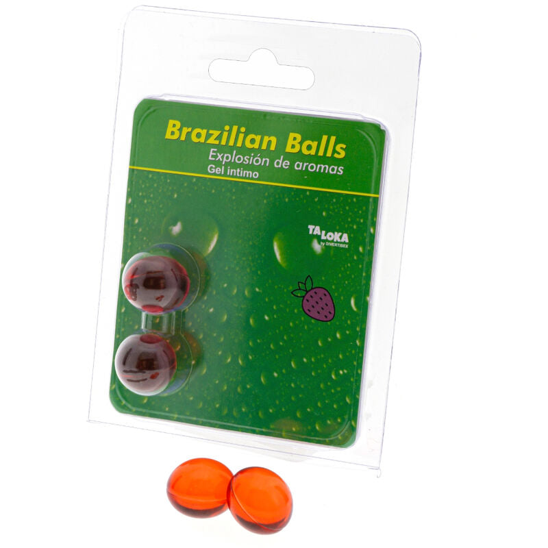 Gel Intimo Lubrificante alla Fragola Taloka Brazilian Balls — 2 Pz