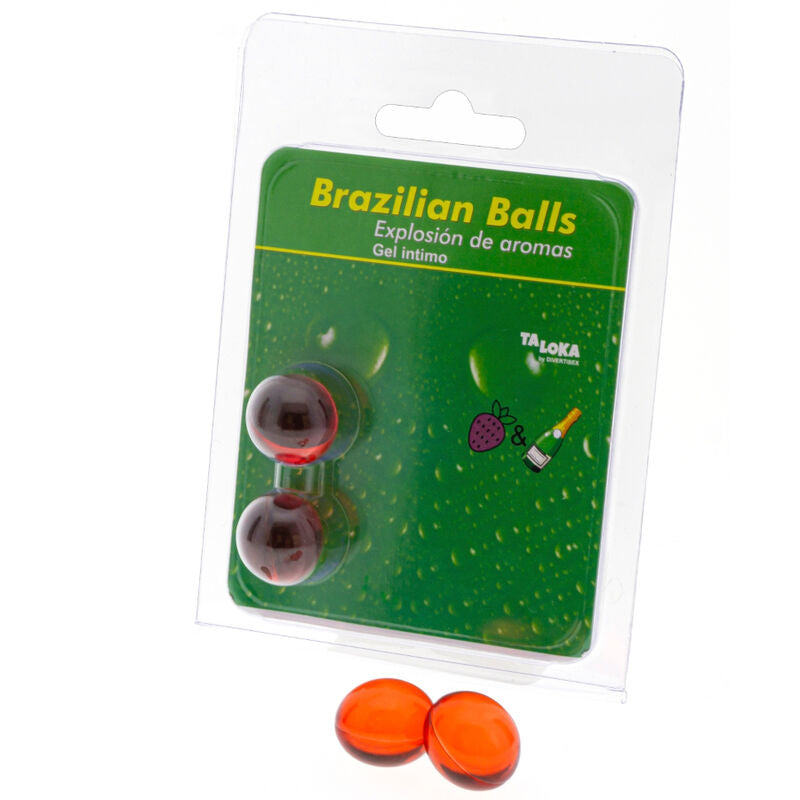 Olio da Massaggio Erotico Taloka Brazilian Balls — Fragola e Champagne