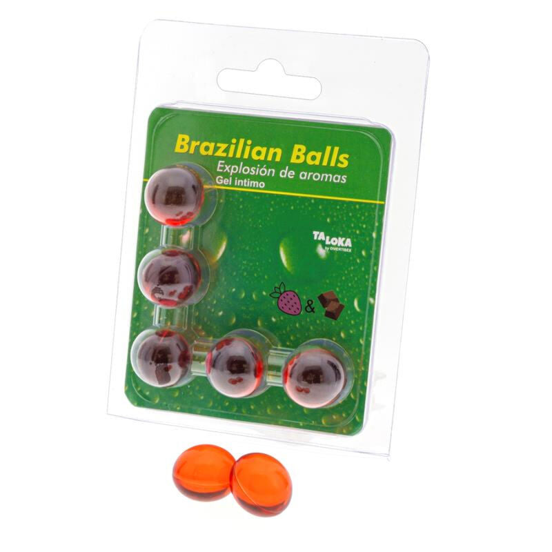 Gel Intimo Sfere Brasiliane Taloka — Fragola e Cioccolato, 5 pz