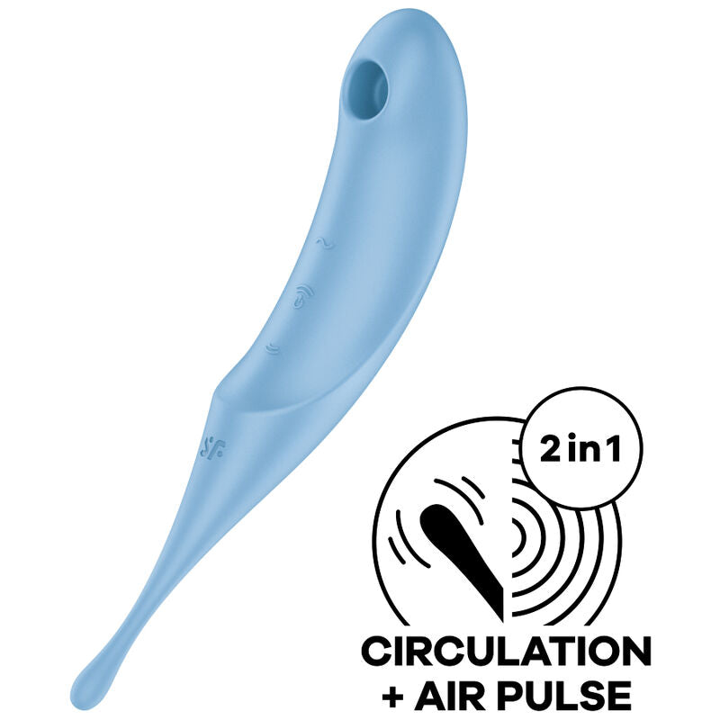 Succhia Clitoride Vibrante Satisfyer Twirling Pro — Blu