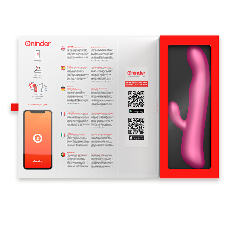 Vibratore Rabbit con Rotazione Oninder Oslo — App, Rosa