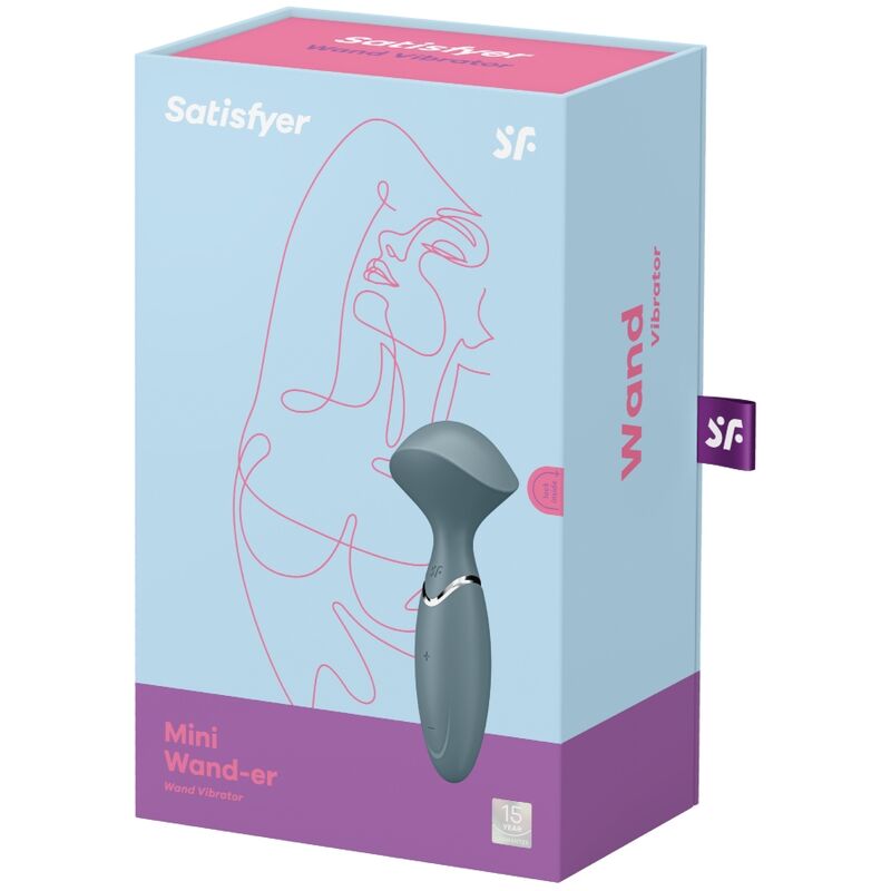 Vibratore Wand Satisfyer Mini Wand-er — Grigio, 16 cm