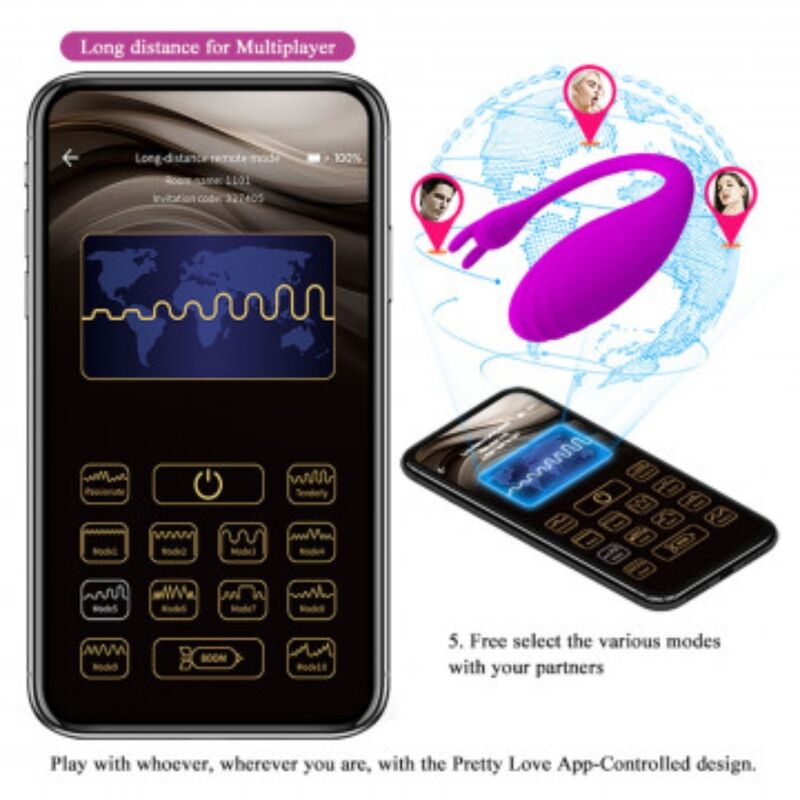 Vibratore App Controllato Pretty Love Catalina — Lilla