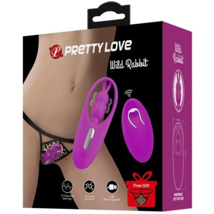 Stimolatore Clitoride con Telecomando Pretty Love Wild Rabbit