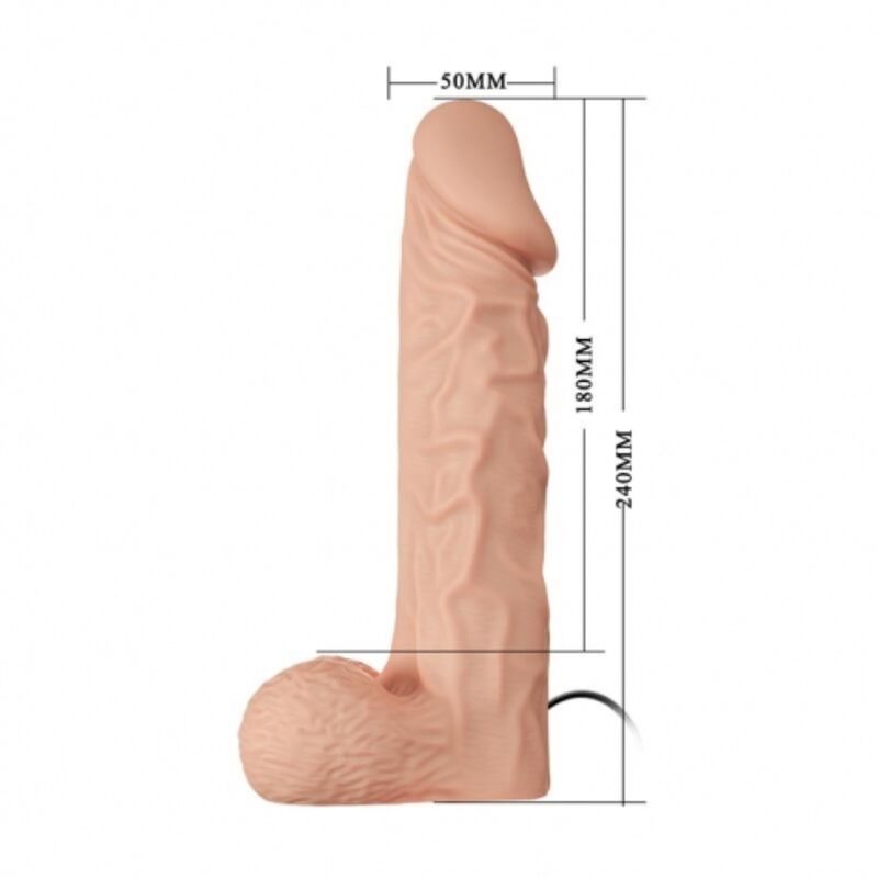 Imbracatura Strapless Vibrante Baile — Dildo 24 cm, Naturale