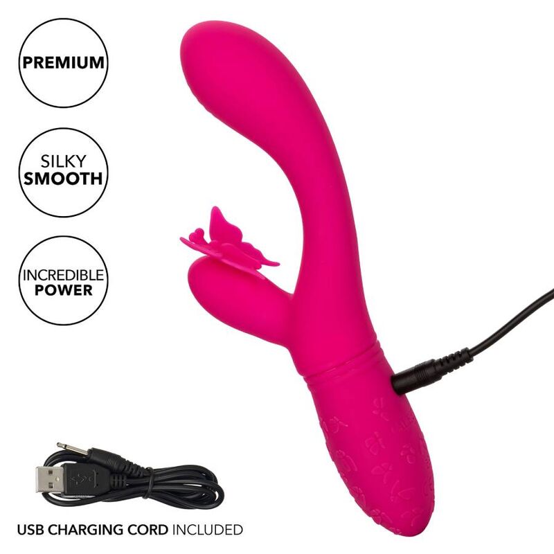 Stimolatore Vulvare Vibrante Calexotics Butterfly Kiss Flutter — Rosa