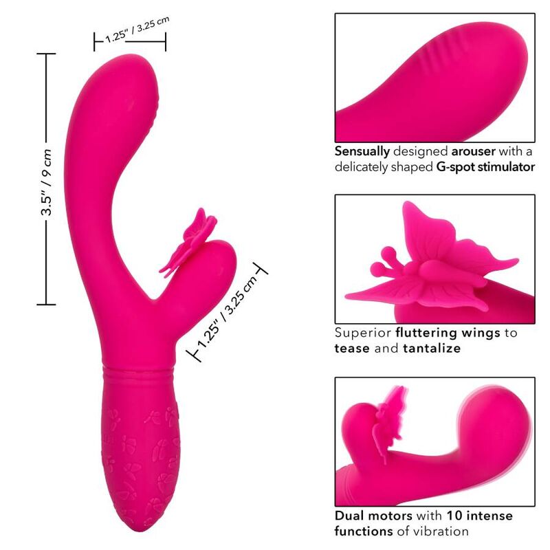 Stimolatore Vulvare Vibrante Calexotics Butterfly Kiss Flutter — Rosa
