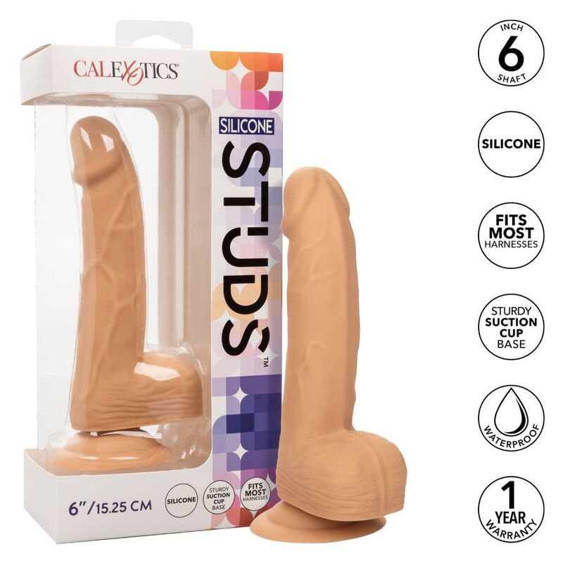 Dildo Realistico con Ventosa Calexotics Silicone Studs 6 — 15 cm