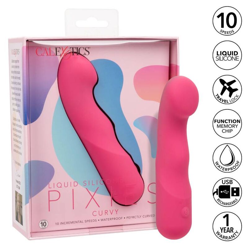 Vibratore Clitoride Calexotics Pixies Curvy — 10 Velocità, Rosa