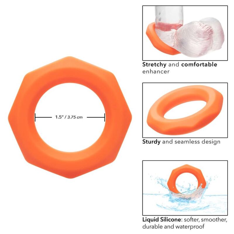Anello Fallico Vibrante Calexotics Alpha Sexagon — Silicone