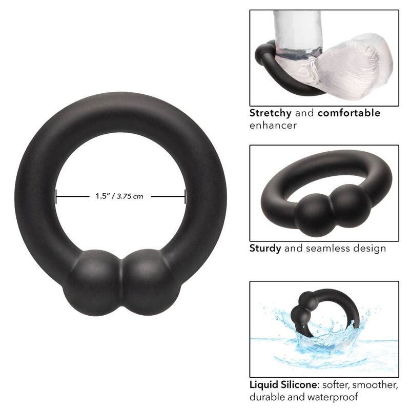 Anello Fallico Vibrante Calexotics Alpha Muscle — Silicone Nero