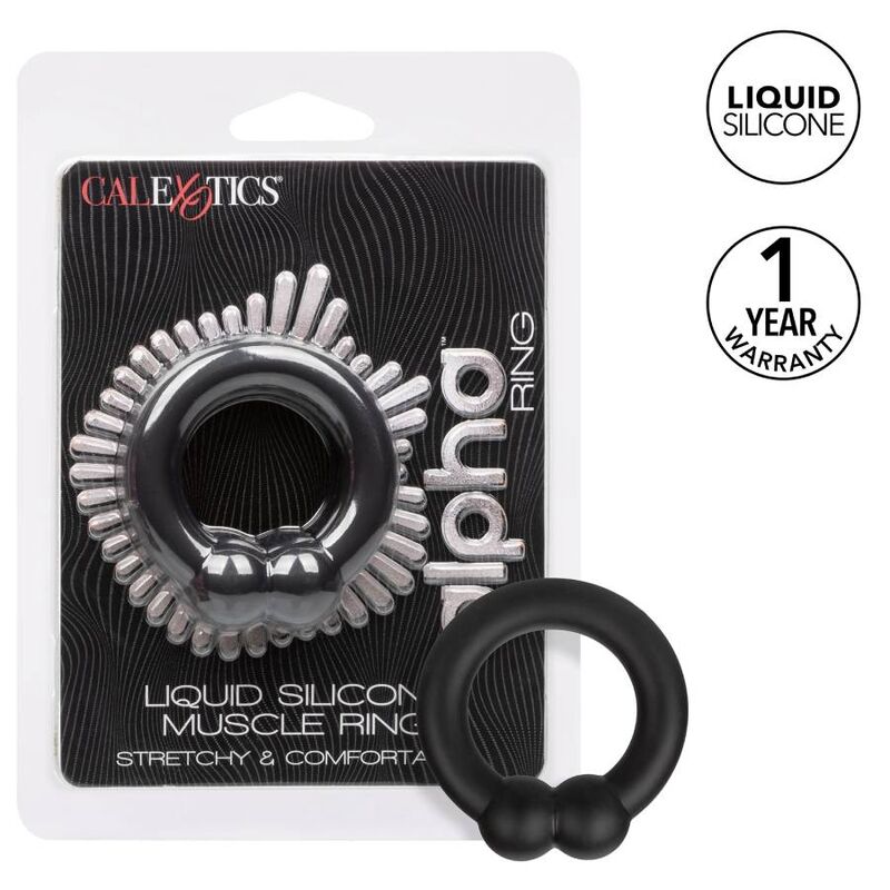 Anello Fallico Vibrante Calexotics Alpha Muscle — Silicone Nero