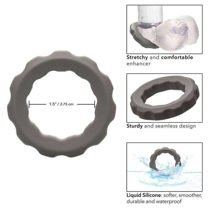 Anello Fallico Vibrante Calexotics Alpha — Silicone, Grigio
