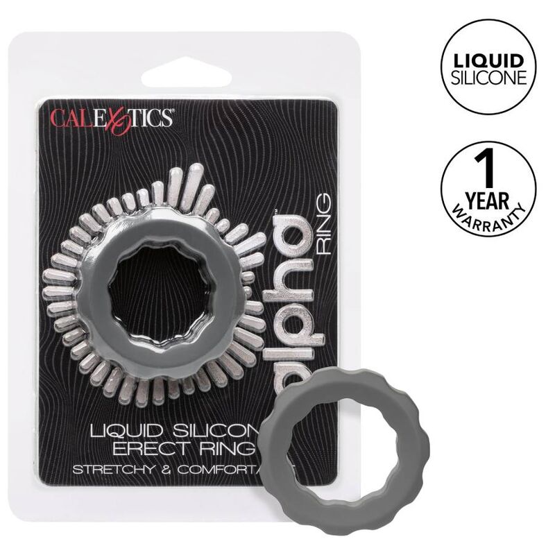 Anello Fallico Vibrante Calexotics Alpha — Silicone, Grigio