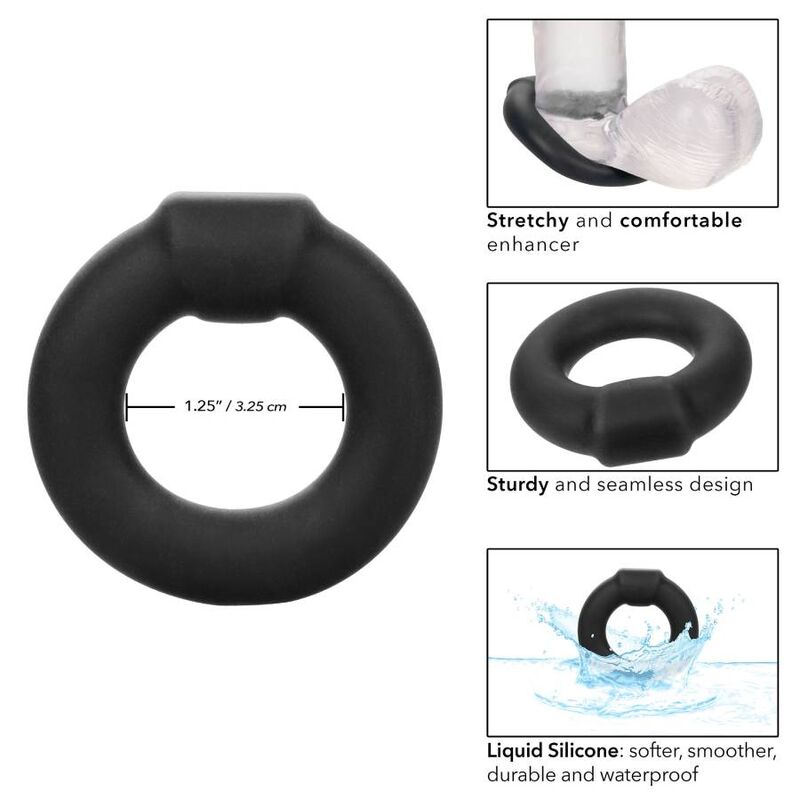 Anello Fallico Vibrante Calexotics Alpha Optimum — Silicone Nero
