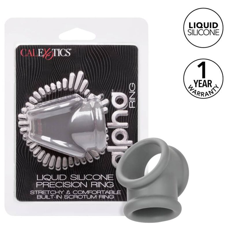 Anello Fallico Vibrante Calexotics Alpha Precision — Silicone Grigio