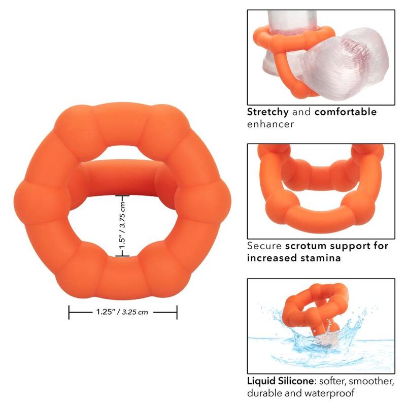 Anello Fallico Vibrante Calexotics Alpha All Star — Arancione
