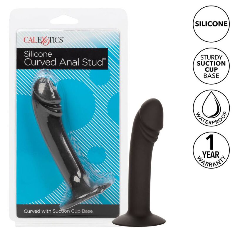 Plug Anale Curvo in Silicone Calexotics Studio — Base Ventosa