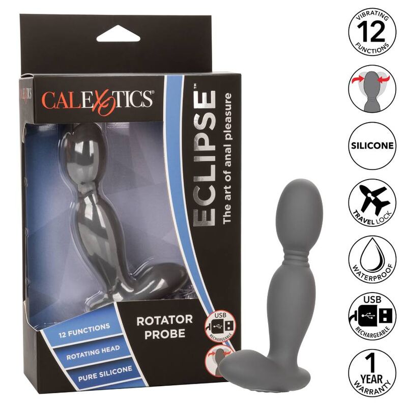 Plug Anale Rotante Calexotics Eclipse — Silicone, 12 Modalità