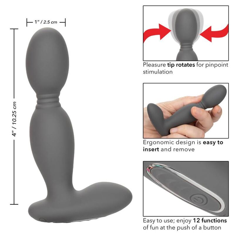 Plug Anale Rotante Calexotics Eclipse — Silicone, 12 Modalità