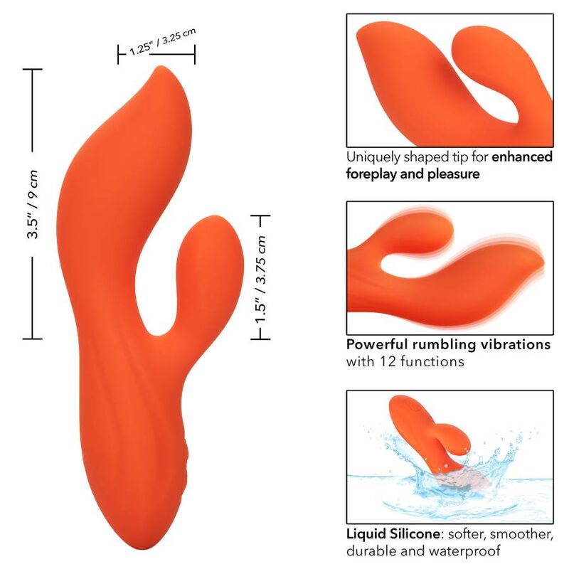 Vibratore Rabbit Punto G Calexotics Stella Dual — Arancione