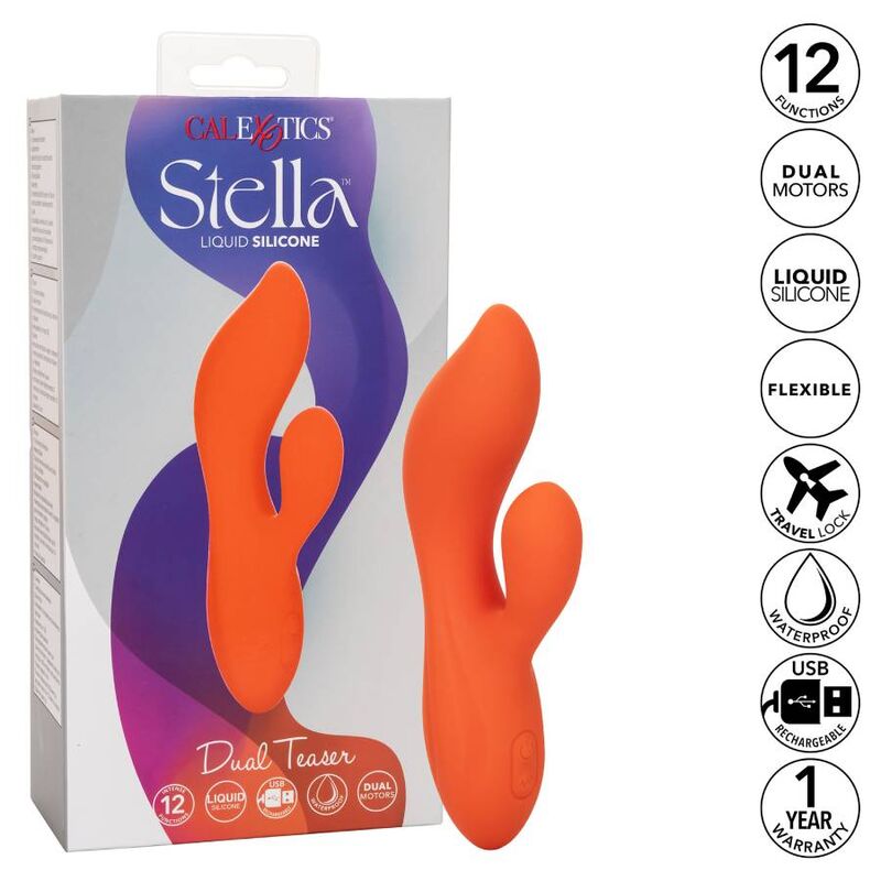 Vibratore Rabbit Punto G Calexotics Stella Dual — Arancione